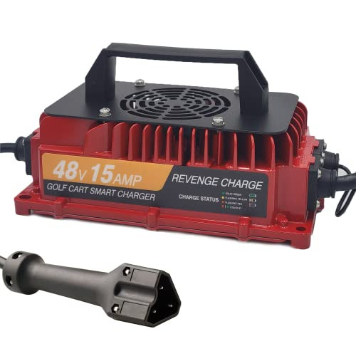 Revenge Golf Cart Parts & Accessories 15AMP EZGO RXV & TXT Smart Battery Charger For 48 Volt Golf Cart