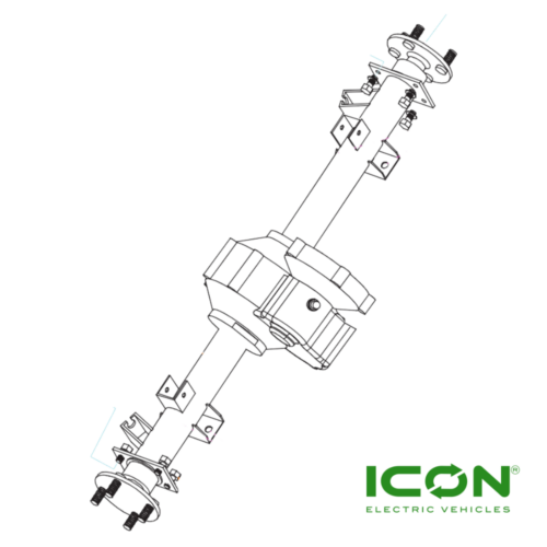 14:1 Drum Brake Transaxle For ECO By ICON Lifted Golf Carts With 4KW Motor