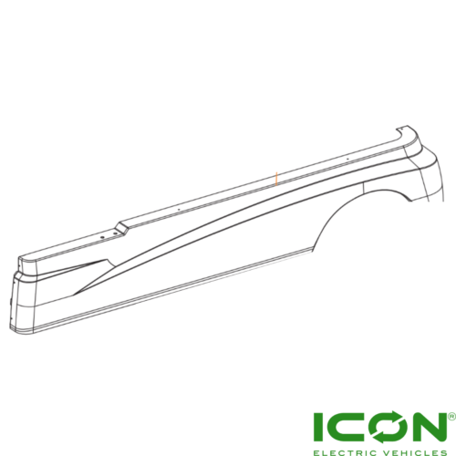 Driver Side (Left) Rear Body Cover For ECO By ICON And ICON Commercial Golf Carts (Choose Your Color)