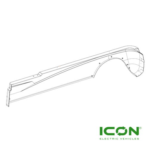 Passenger Side (Right) Rear Body Cover For ECO By ICON And ICON Commercial Golf Carts (Choose Your Color)