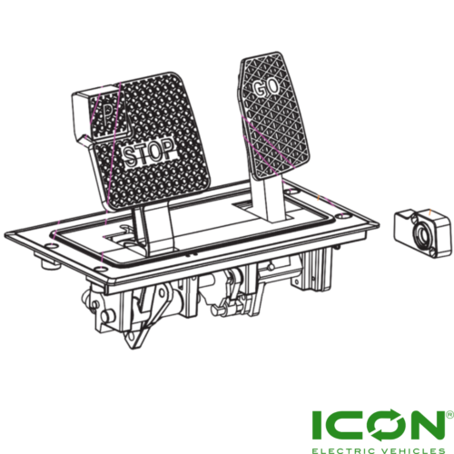 Mechanical Brake Pedal Assembly For ECO By ICON Golf Carts