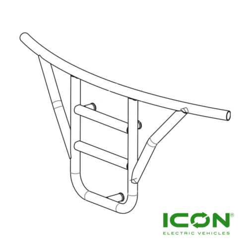 Matte Black Front Bumper For ECO By ICON, ICON Commercial, ICON-HD, And ICON EV Golf Carts