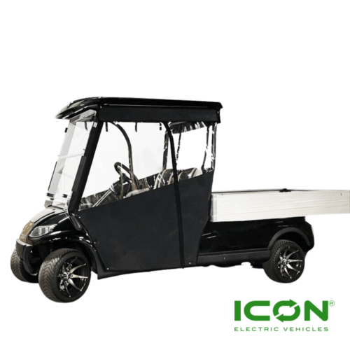 Sunbrella Jet Black Track-Style Canvas Enclosure For ICON I20U Golf Cart