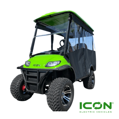 Sunbrella Track Enclosure For Your ICON EV I40, I40L, ECO By ICON ECO I40 I40L, And ICON Gas G40 G40L Golf Carts