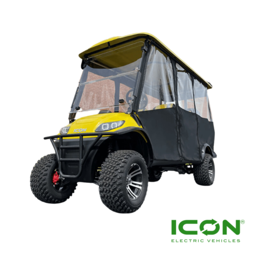 Sunbrella Jet Black Track-Style Canvas Enclosure For ICON I60, I60L Golf Cart