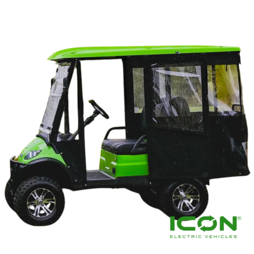 Sunbrella Jet Black Canvas 4-Passenger Hinged Door Enclosure Cover For ICON I40 Golf Carts