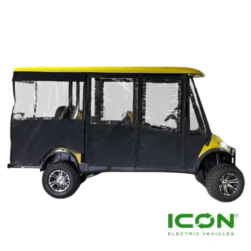 Sunbrella Jet Black Canvas 6-Passenger Hinged Door Enclosure Cover For ICON I60 Golf Carts