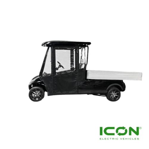 Sunbrella Jet Black Canvas 2-Passenger Hinged Door Enclosure Cover For ICON I20U Golf Carts