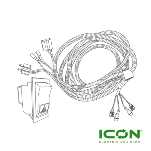 Double Flashing Light Switch Assembly For ICON Commercial, ICON-HD, ICON Gas, And ICON EV Golf Carts