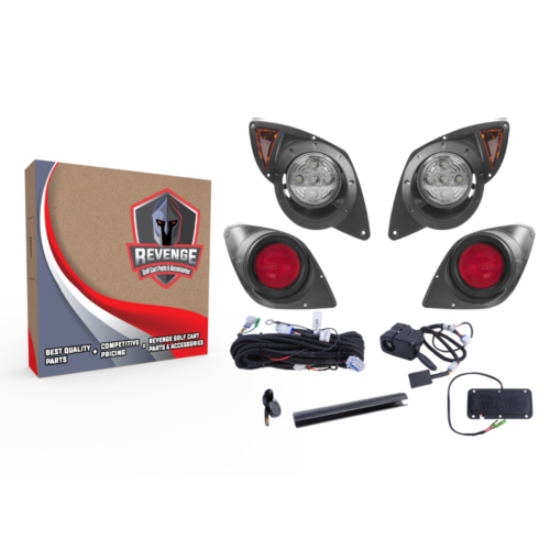 12-48 Volt LED Hi-Low Beam Deluxe Light Kit With Brake Pads For Yamaha G29/Drive Golf Carts