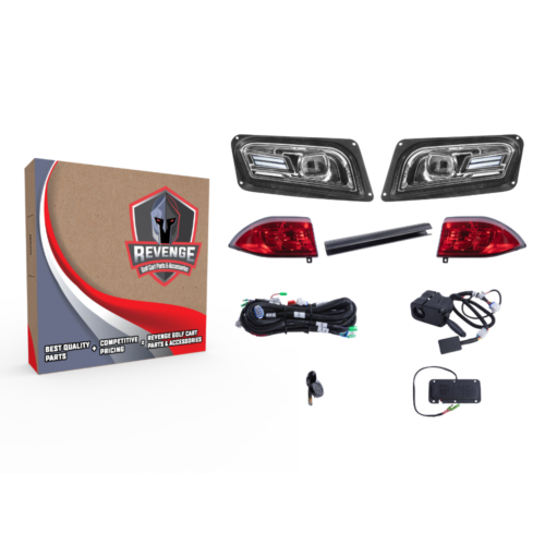 12-48 Volt LED Hi-Low Beam Deluxe Light Kit With Brake Pads For Club Car Tempo Golf Carts