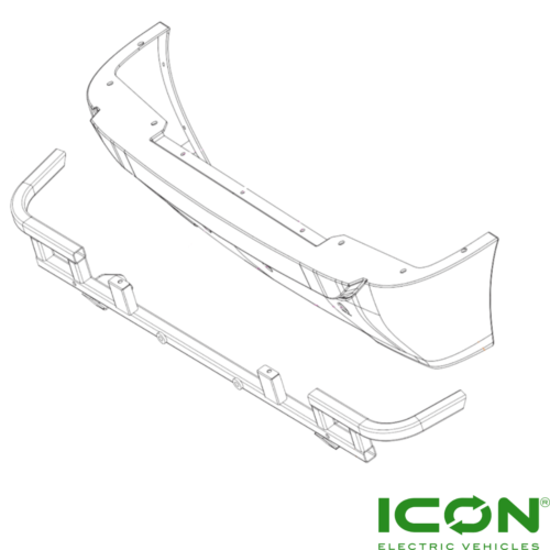 Lowered Rear Bumper With Fix Frame For ICON Golf Carts