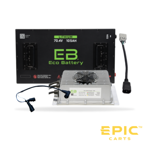 Eco Battery 70V 105Ah LifePo4 EPIC Golf Cart Lithium Battery Bundle Kit