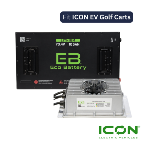 Eco Battery 70V 105aH Lithium Golf Cart Battery & Charger Kit