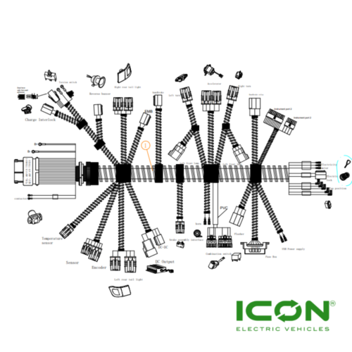 Wiring Harness (FT-7201) For ICON I40F, I40FL, I60, I60L Golf Carts (Must Have Toyota Controller)