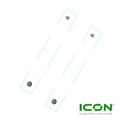 Folding Windshield Rubber Assembly For ECO By ICON, ICON Commercial, ICON Gas, And ICON EV Golf Carts