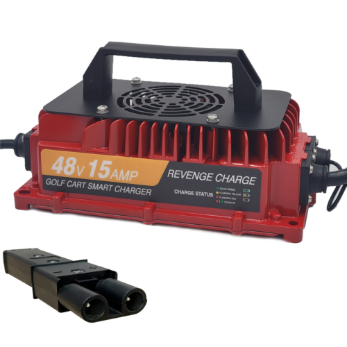 Revenge Golf Cart Parts & Accessories 15AMP Portable Smart Battery Charger For 48Volt Yamaha G19-G22 Golf Carts
