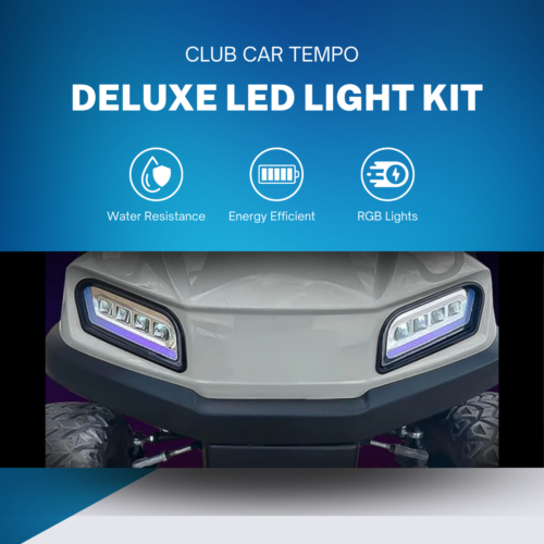 Deluxe LED Light Kit For Club Car Tempo Golf Carts With RGB Daytime Running Light For Safe And Stylish Driving